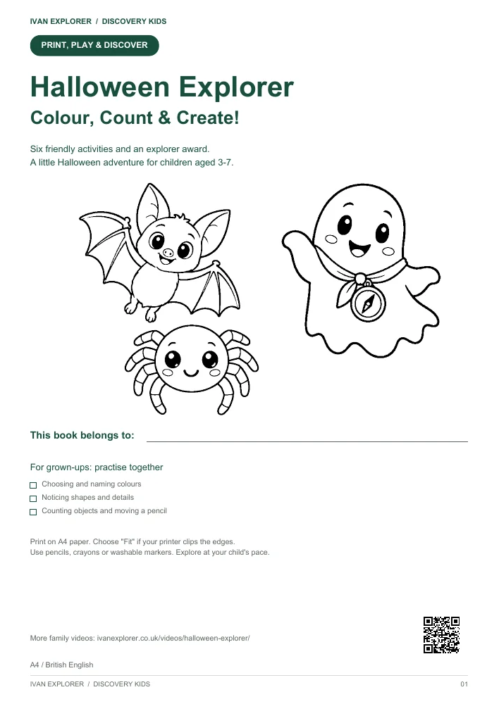 Halloween Explorer activity book cover